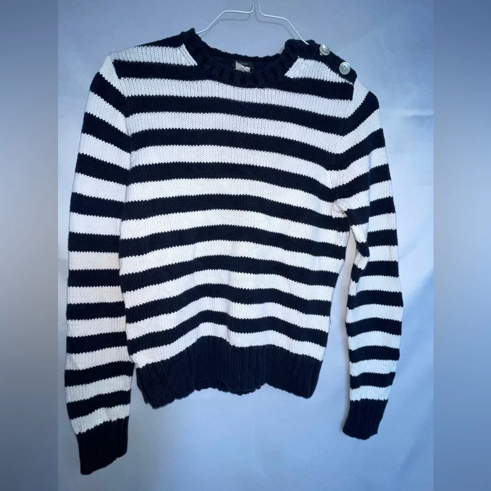 J. Crew Navy Blue‎ and White Striped Sweater